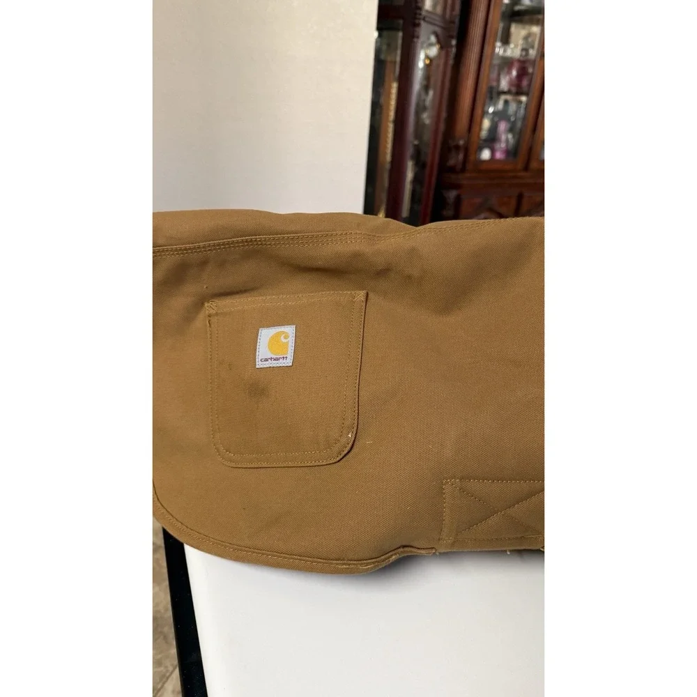 Carhartt Dog Chore Coat Insulated Fleece Vest Jacket Brown/Plaid Large